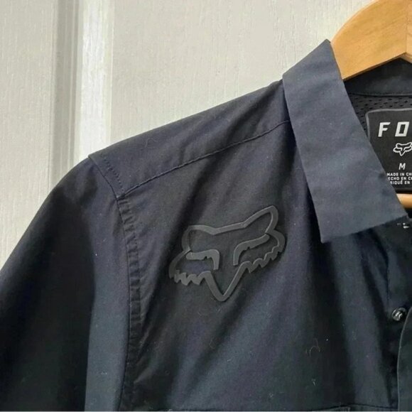 FOX Racing Redplate Flexair Workshirt Short Sleeves Snap Buttons Black Medium - Picture 8 of 16